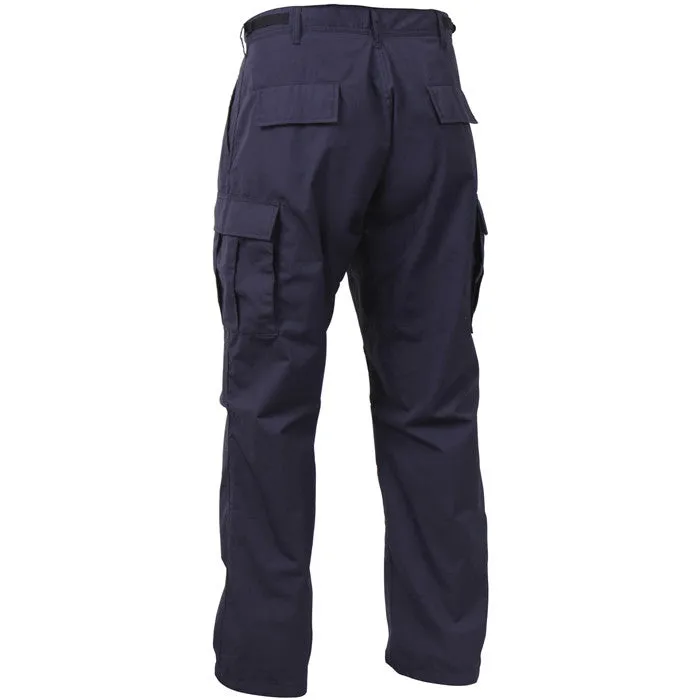 Navy Blue - Military BDU Pants - Cotton Ripstop