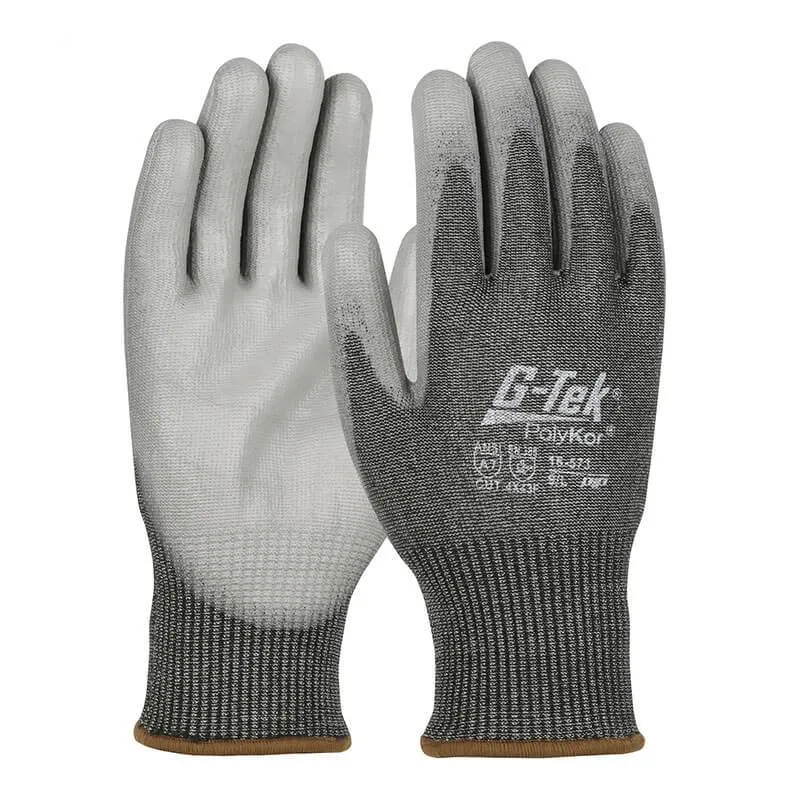 PIP G-Tek PolyKor Glove w/PU Coated Flat Grip 16-573 12 pairs