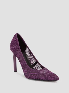 Purple Seannay Logo Pumps