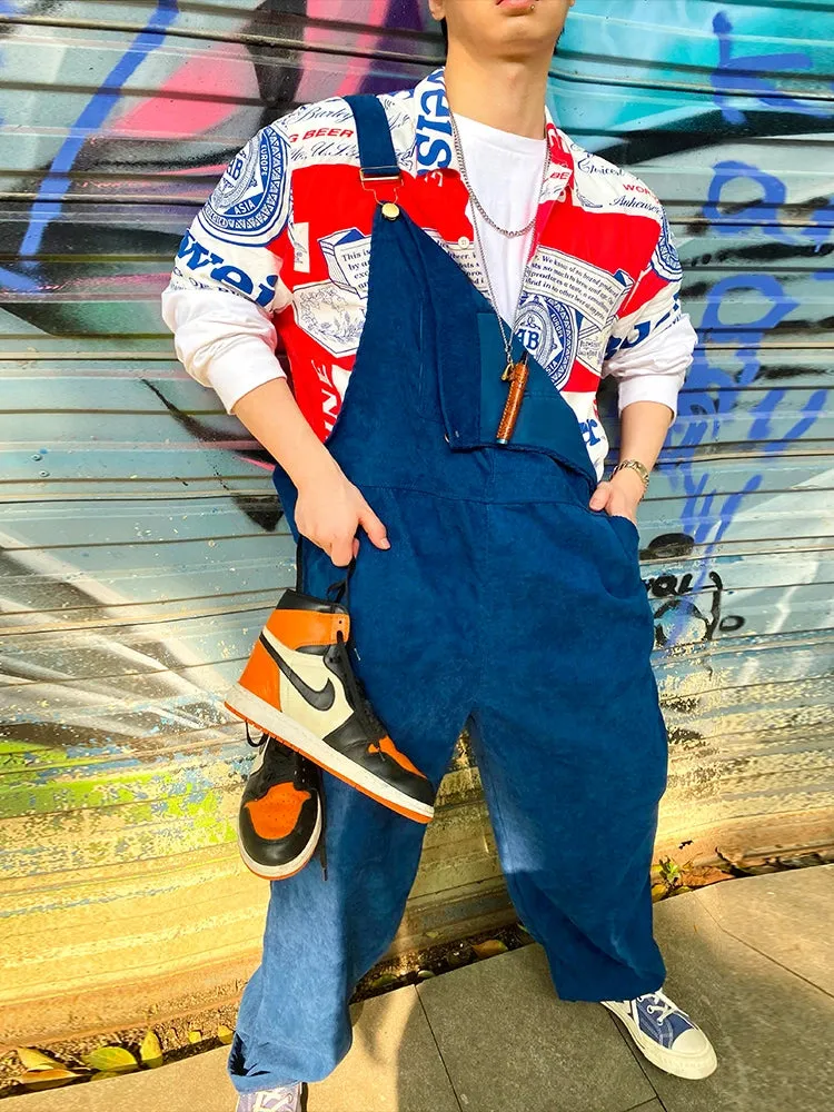 Retro Teal Oversized Overalls