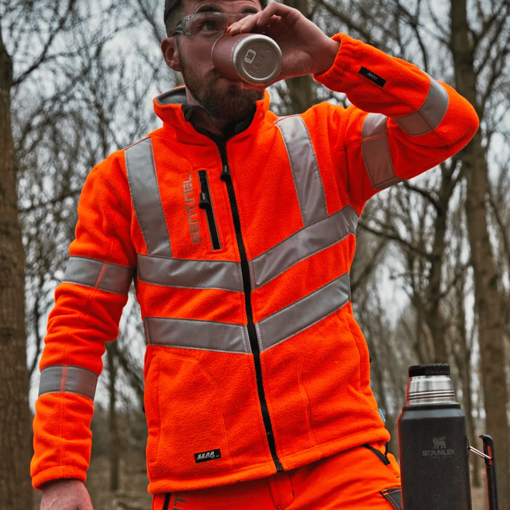 SENTINEL High-Visibility Orange Rail Fleece Jacket