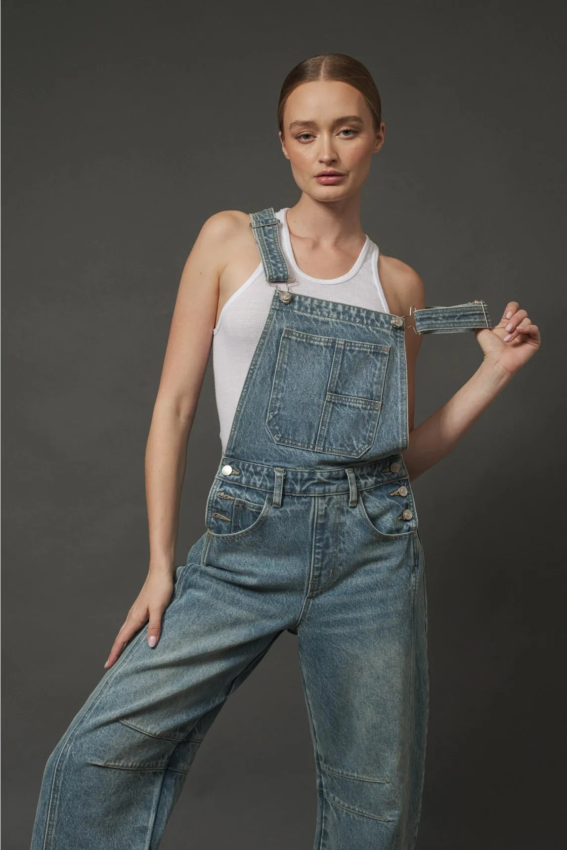 Slouchy Denim Overalls