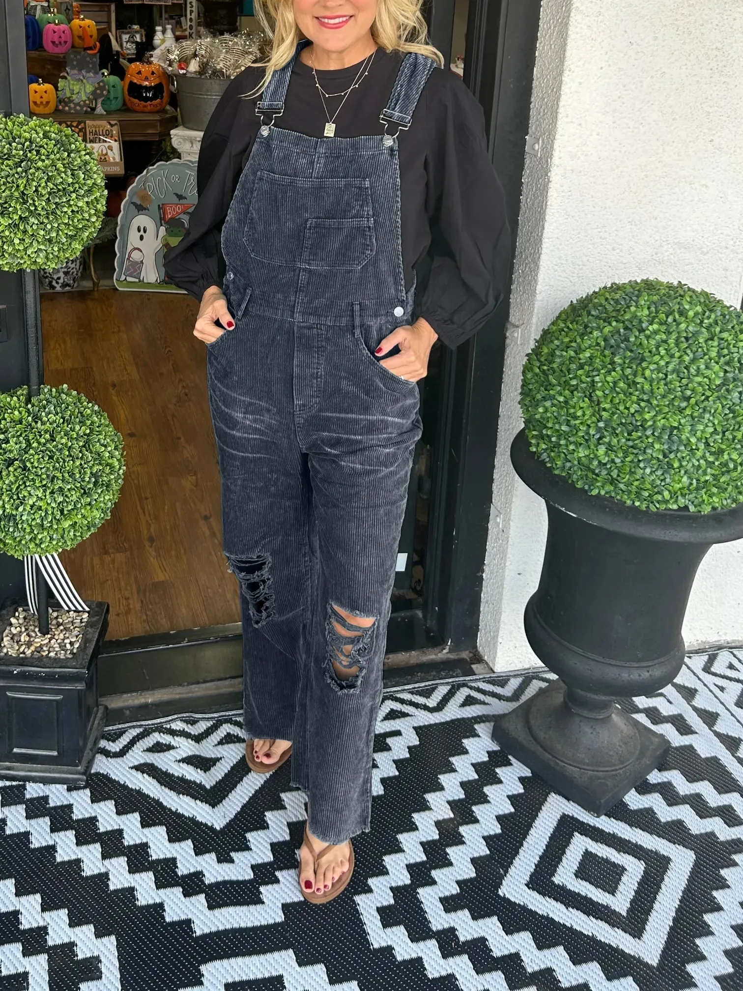 Tattered Overalls Jumpsuit