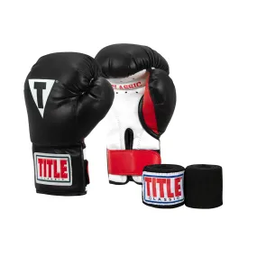 TITLE Classic Youth Boxing Gloves & Wraps Bundle