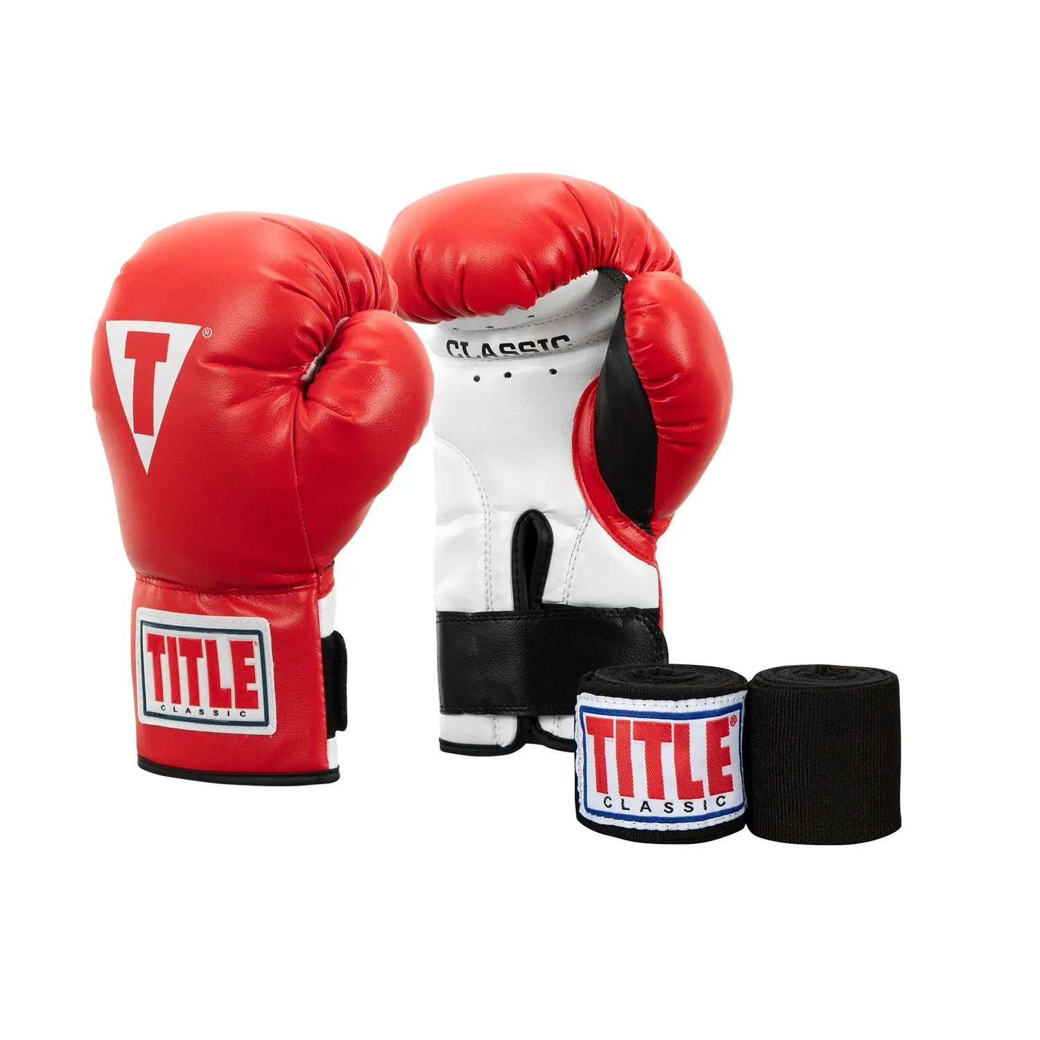 TITLE Classic Youth Boxing Gloves & Wraps Bundle