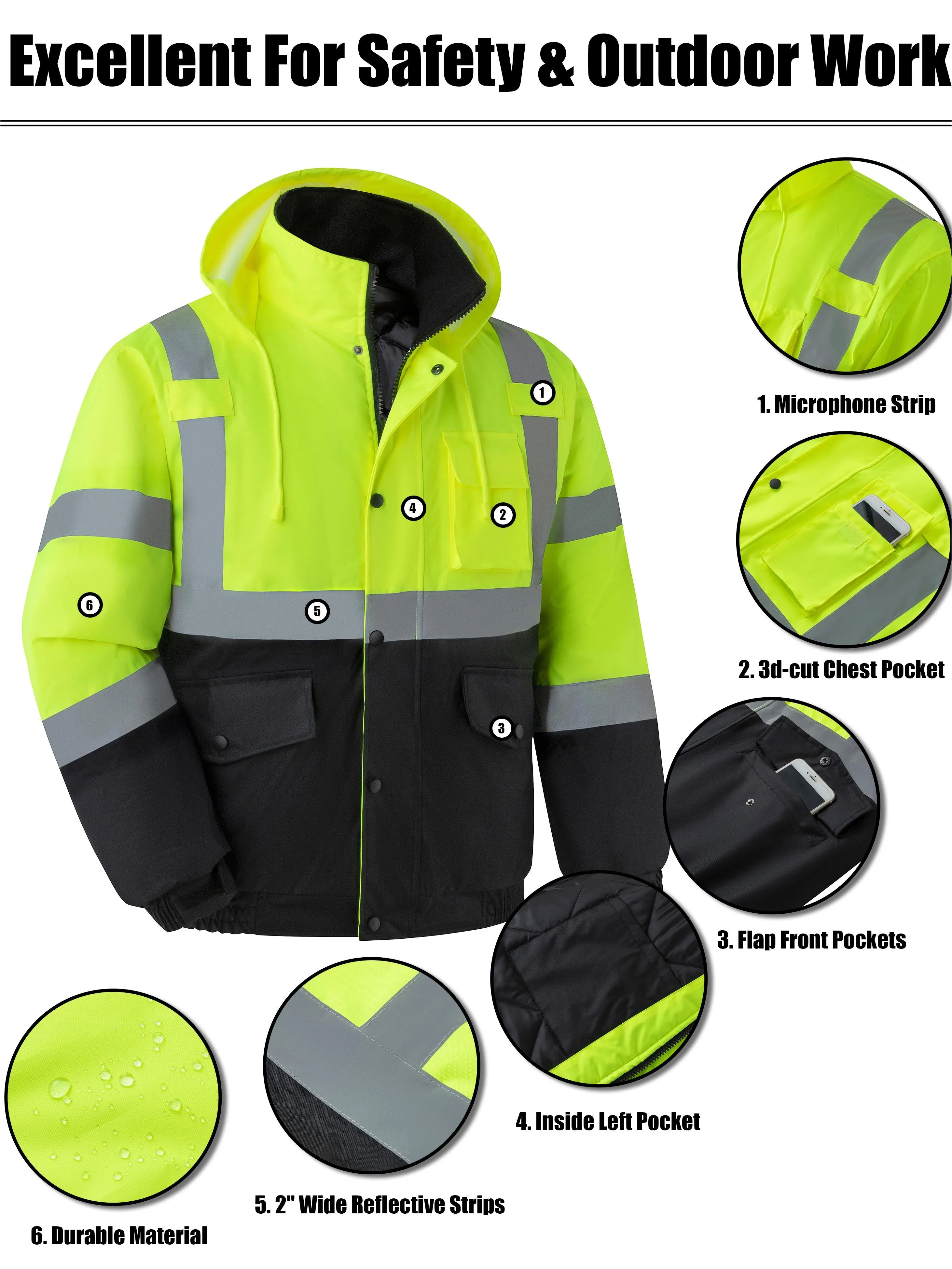 Ubon High Visibility Winter Safety Jackets