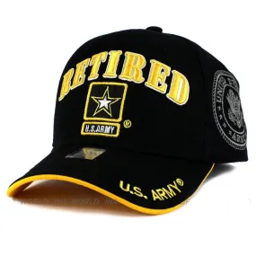 US Army Hat Retired Black Adjustable Cap