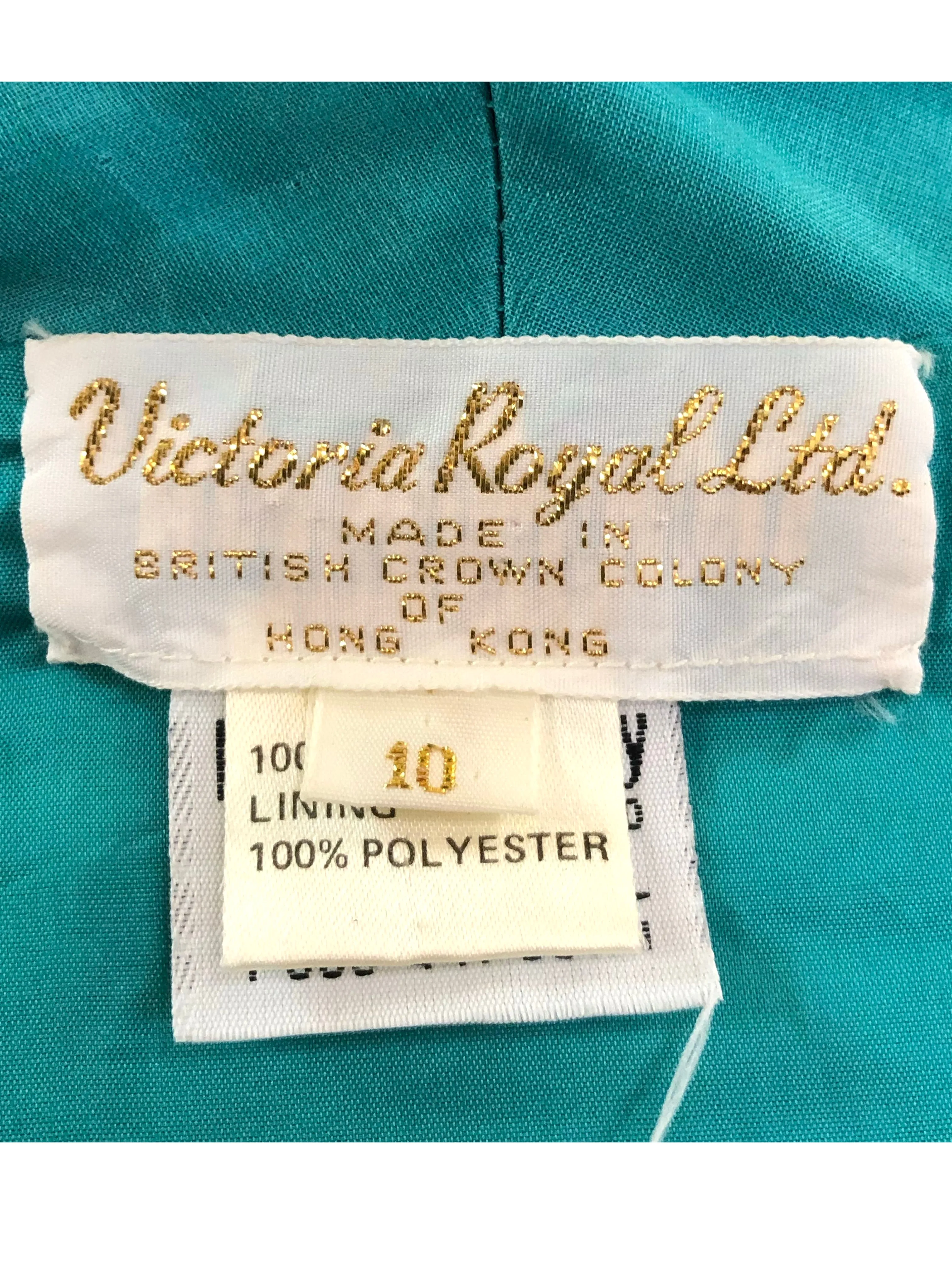 Victoria Royal 80s Turquoise Blue Heavily Beaded Evening Jacket