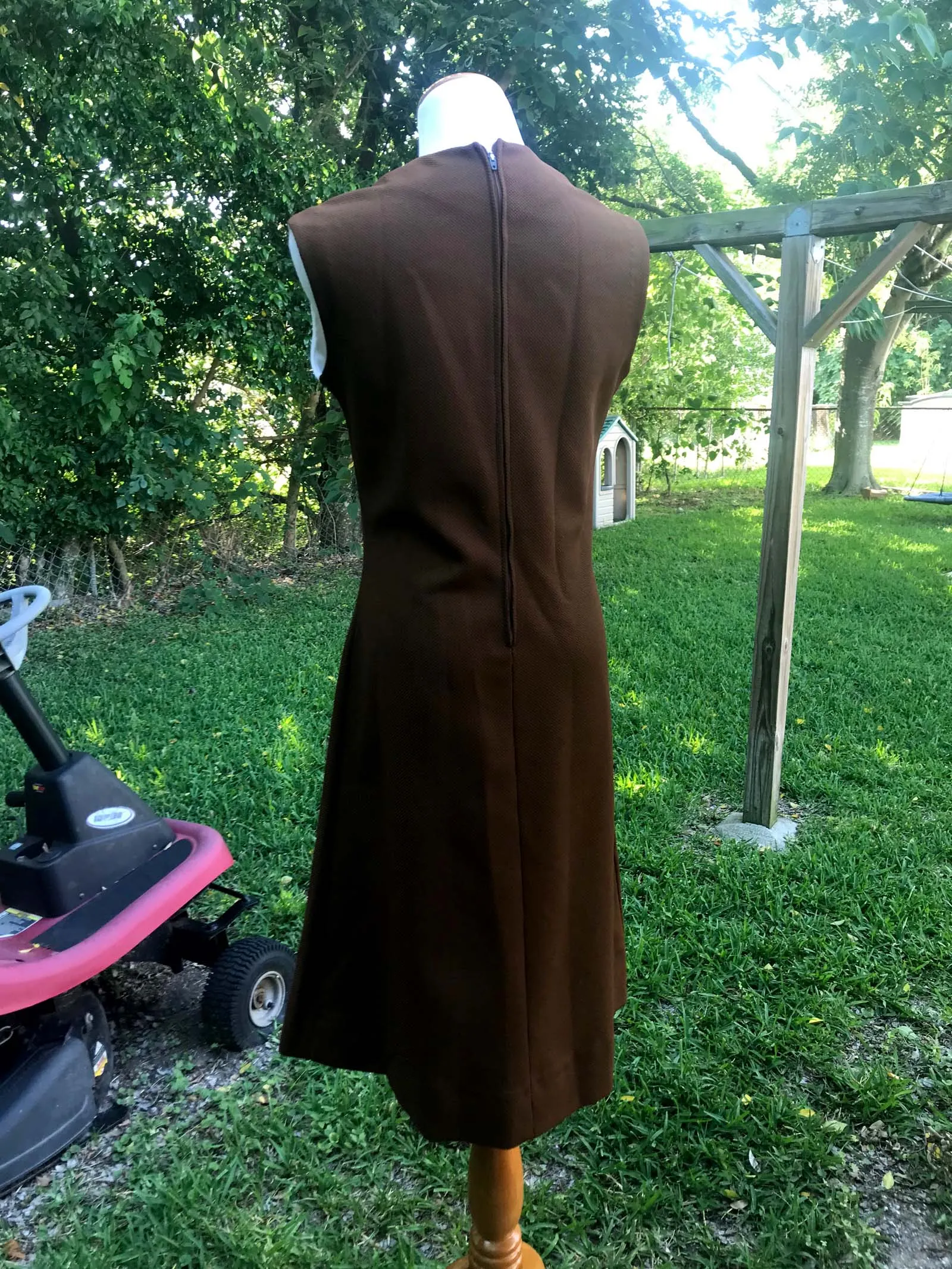 Vintage 60s 70s | Brown 2 Piece GoGo Mod Scooter Dress Groovy Minidress | M