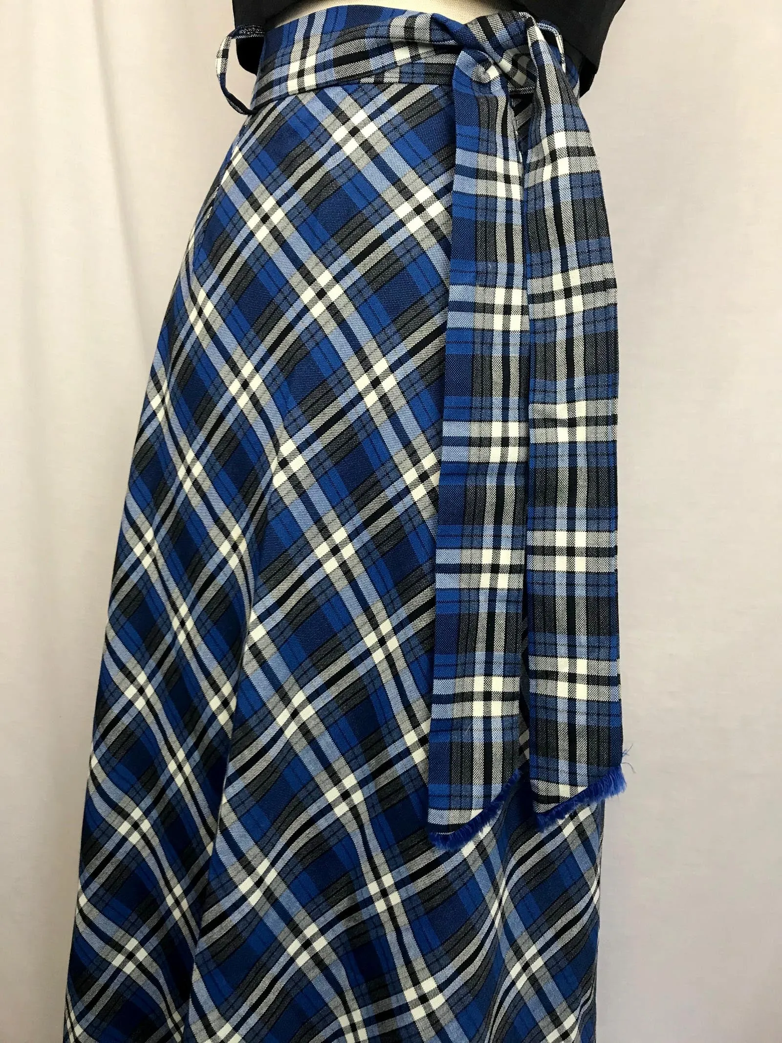 Vintage 60s 70s | Festival Grunge Boho Plaid High Waisted Maxi Skirt Size S/M