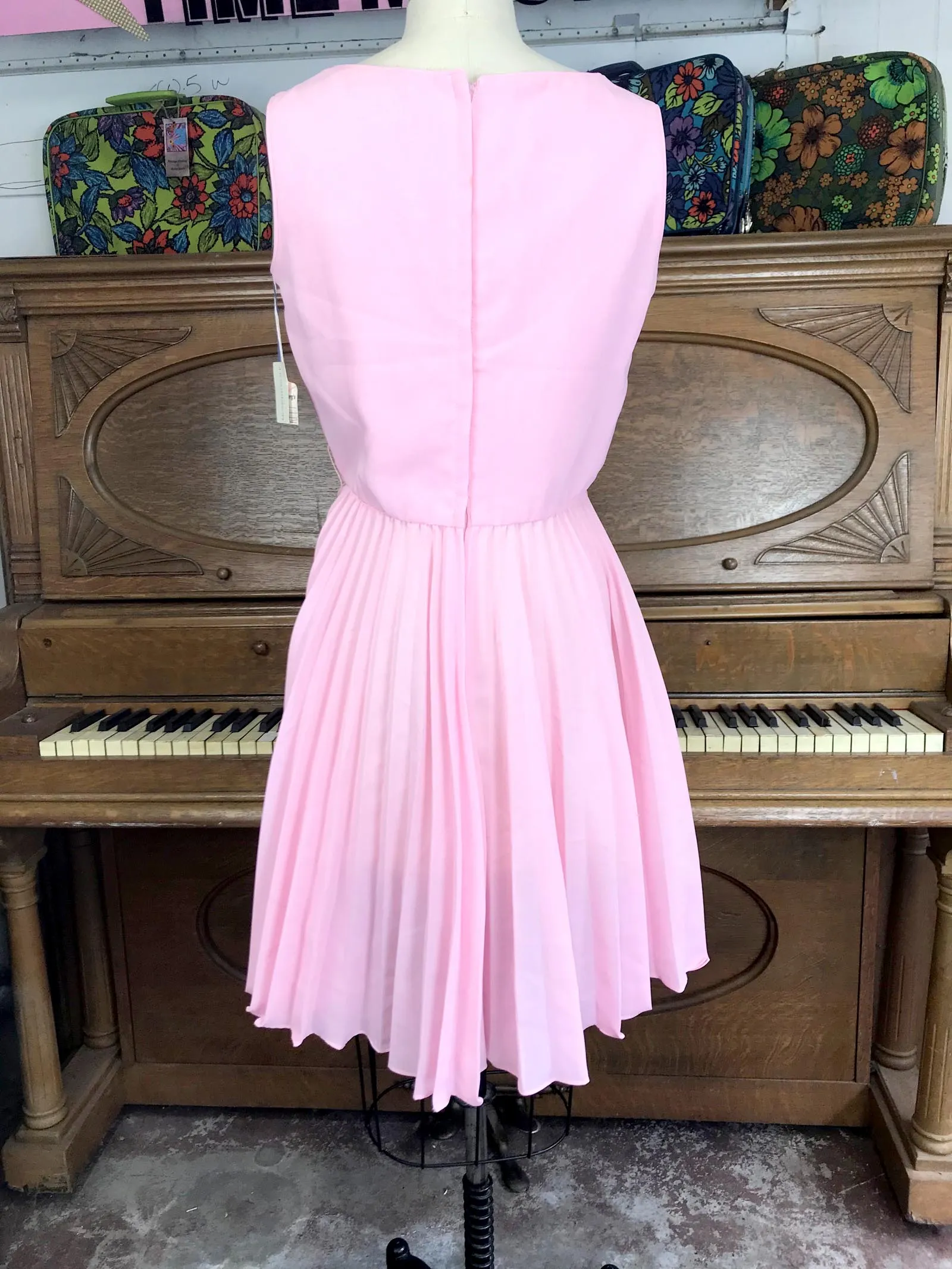 Vintage 60s 70s | Pink Dead Stock Howard Wolf GoGo Mod Scooter Mini Dress | S