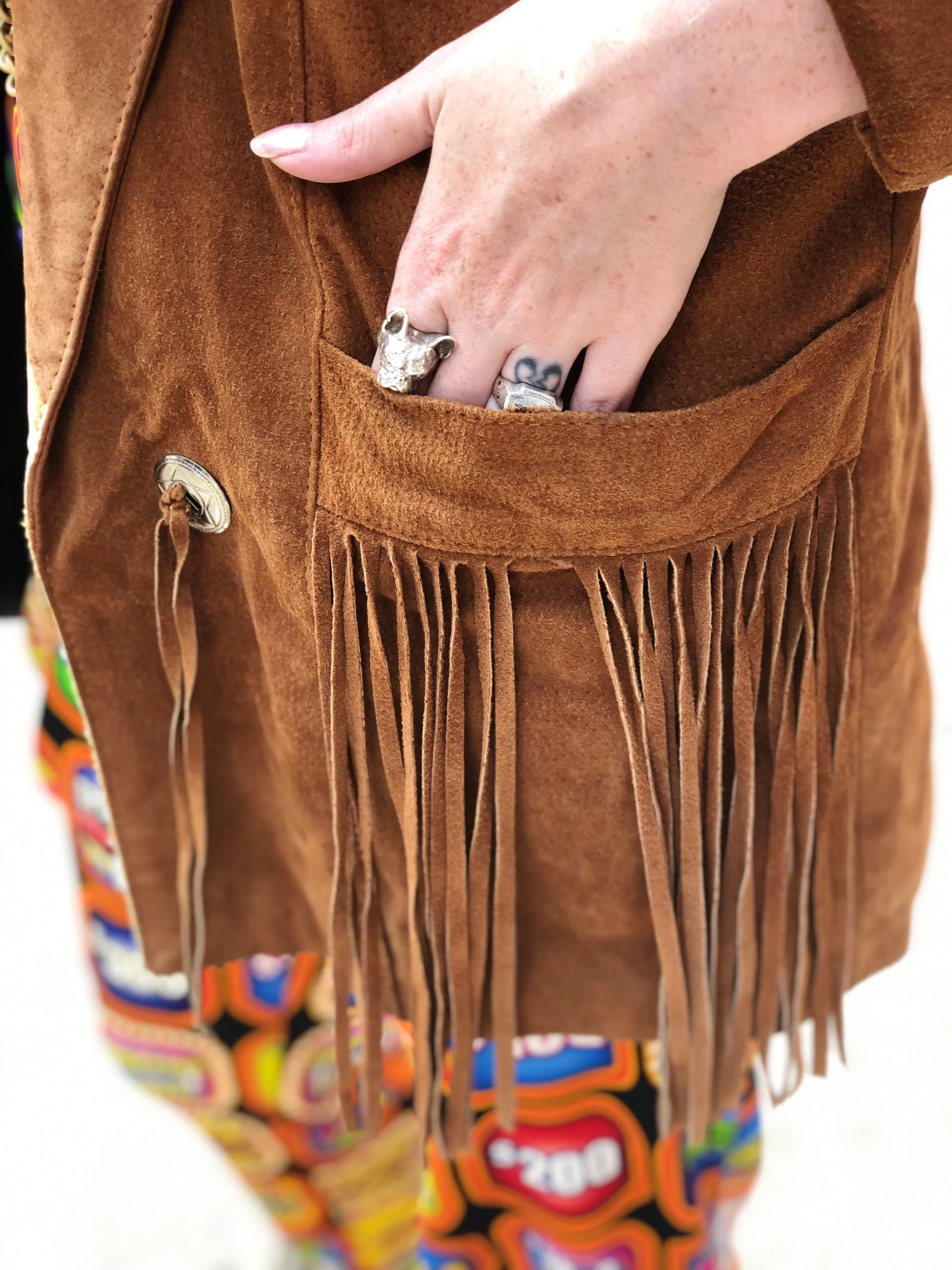 Vintage 80s Fringe Suede Jacket