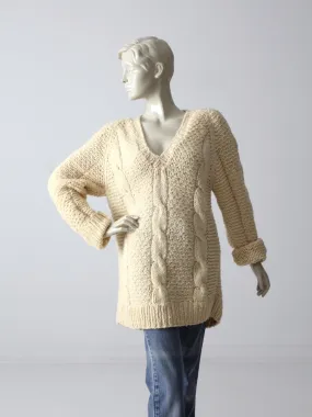 vintage 80s oversize v-neck sweater