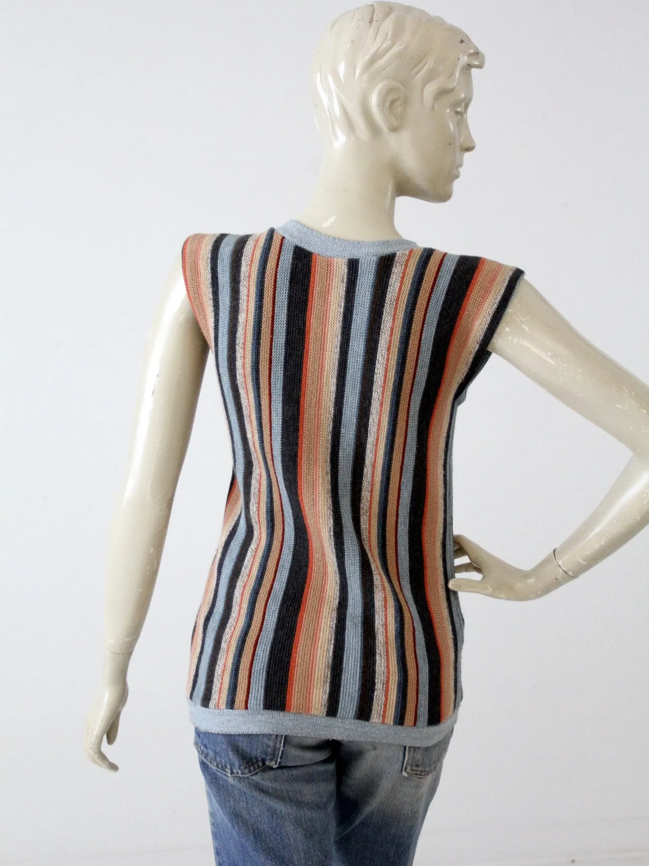 vintage 80s striped knit vest