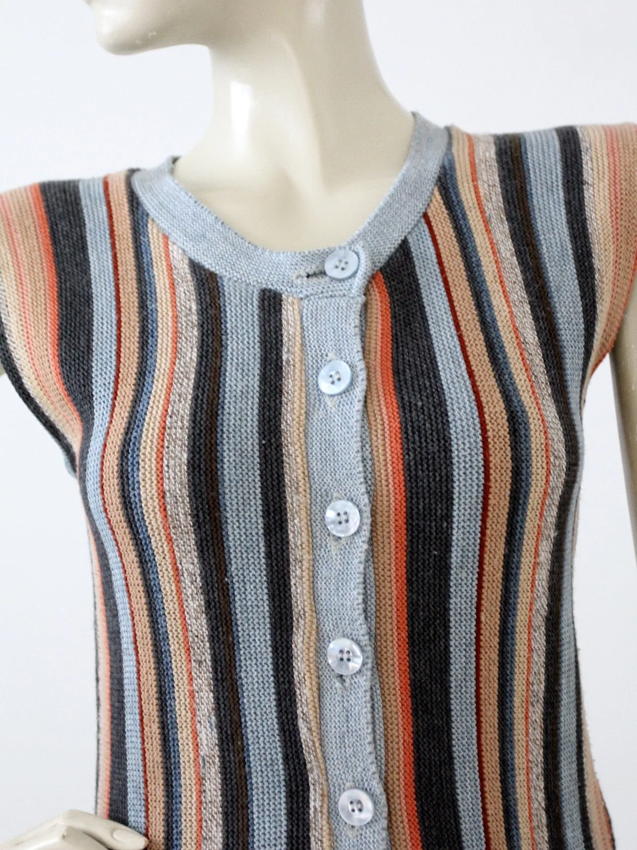 vintage 80s striped knit vest