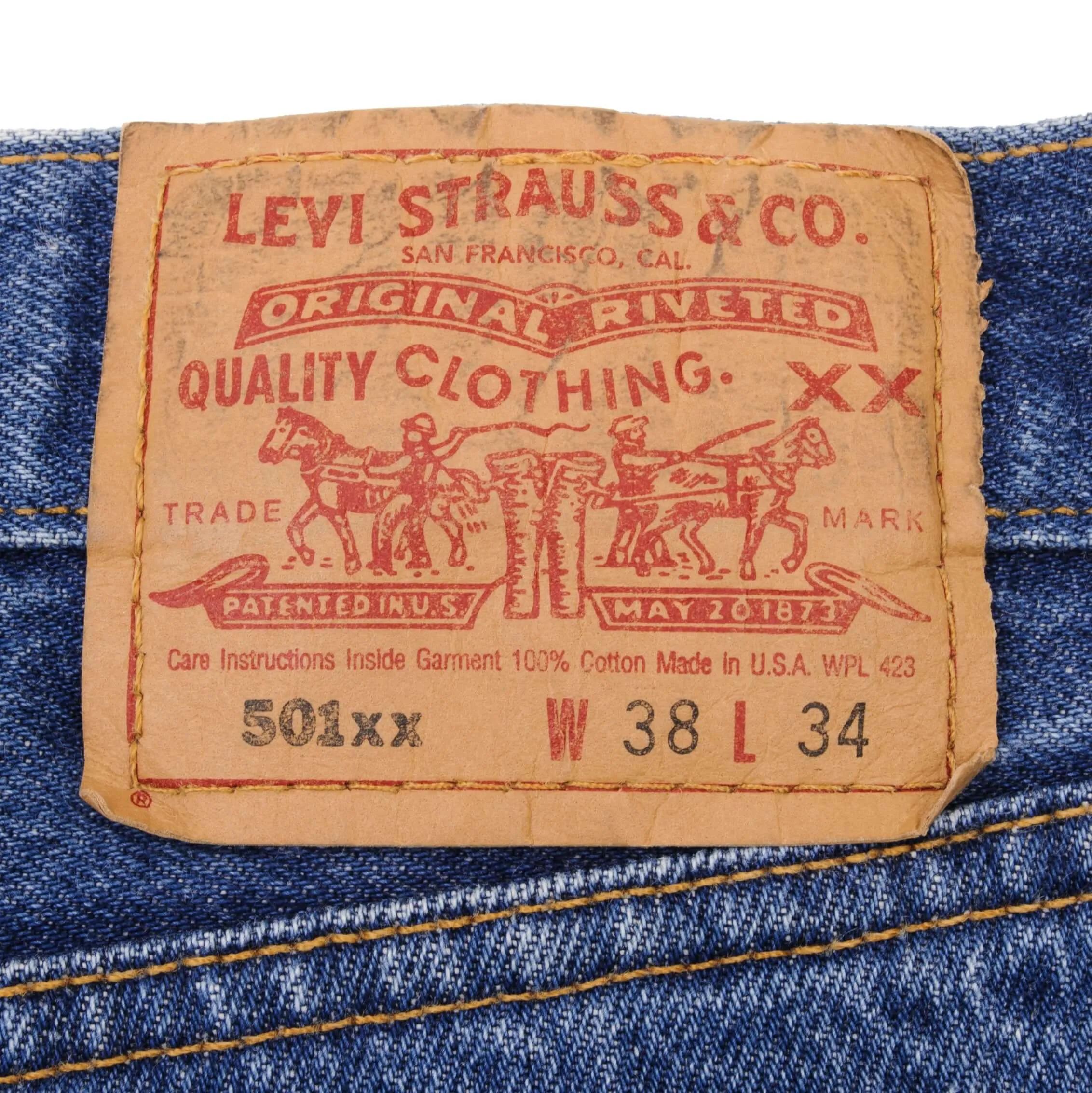 VINTAGE LEVIS 501 JEANS INDIGO 1990S SIZE W37 L32 MADE IN USA