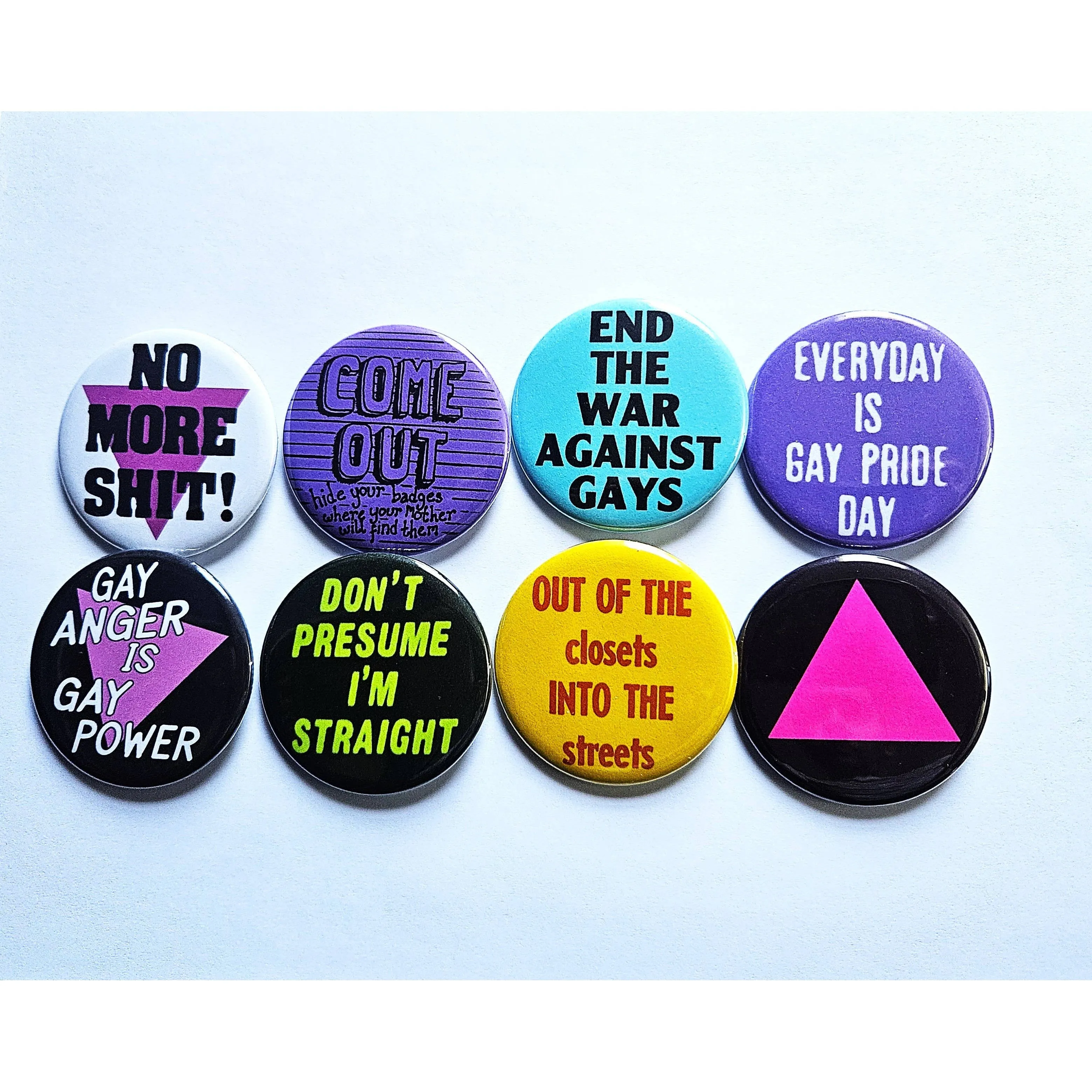 Vintage Reproduction Don't Presume I'm Straight Pride Small Pinback Button | 1.25" Diameter '60 '70s '80s Retro Pin