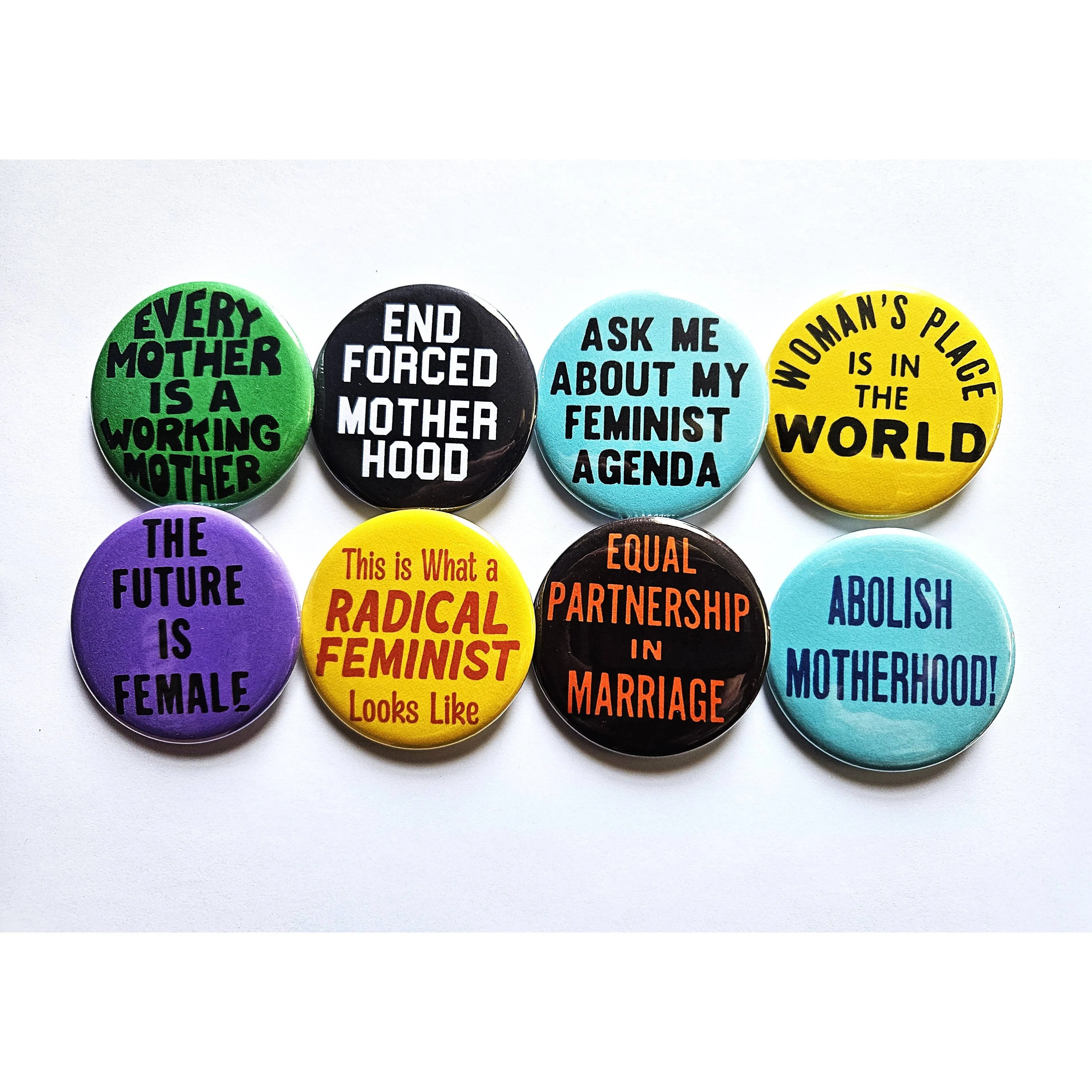 Vintage Reproduction Woman's Place is in the World Feminist Small Pinback Button | 1.25" Diameter '60 '70s '80s Retro Pin