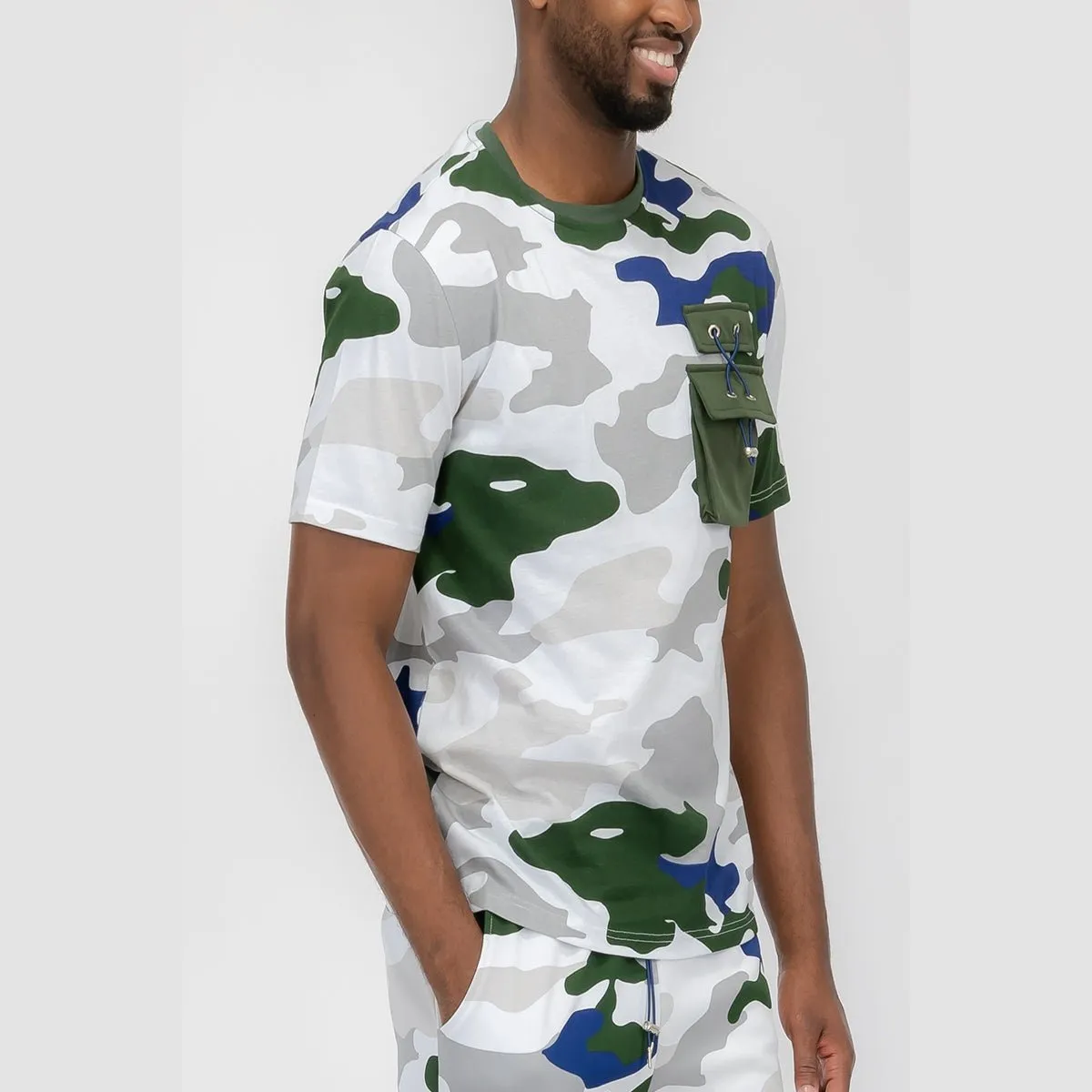 White Full Camo Toggle T-shirt