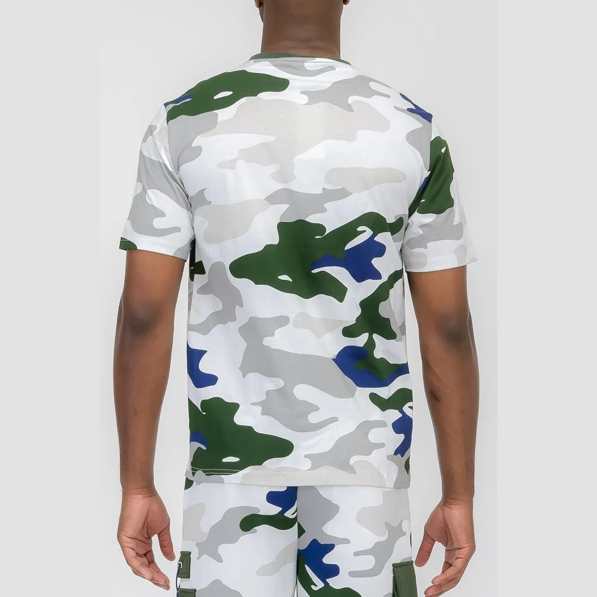 White Full Camo Toggle T-shirt