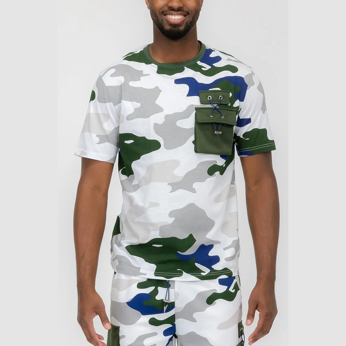 White Full Camo Toggle T-shirt