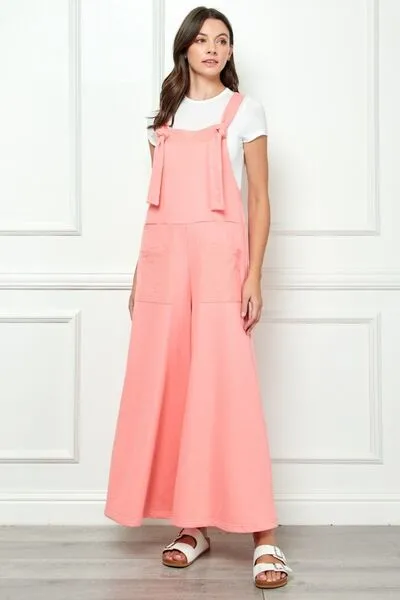 Wide Strap French Terry Overalls